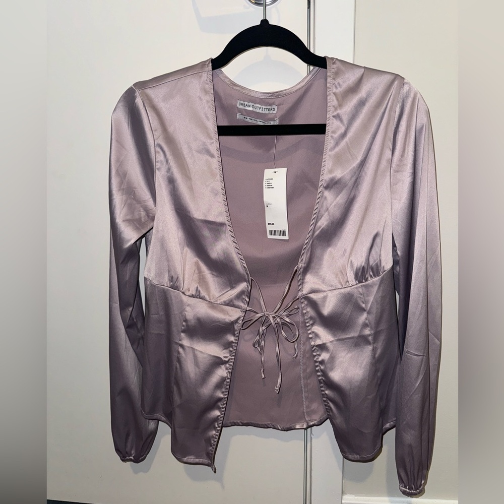 UO open satin tie top NWT